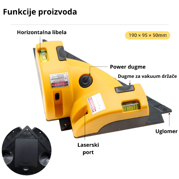 Laserski nivelator - određivač ugla